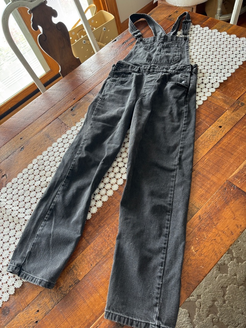 We The Free Washed Black Denim Overalls